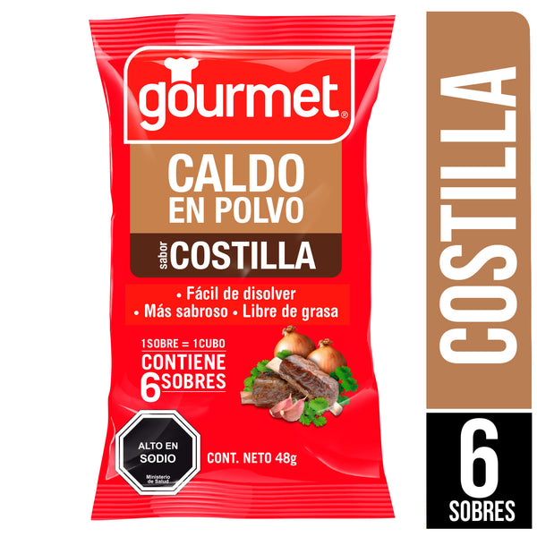 Caldos en polvos variedad Gourmet 6 sobres